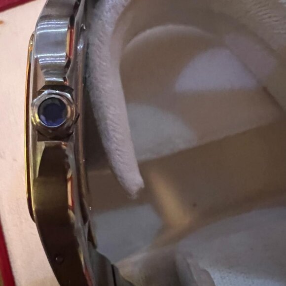 AUTHENTIC CARTIER SANTOS BBC8346 TWO TONE MEN WATCH NEAR PERFECT - Picture 2 of 8